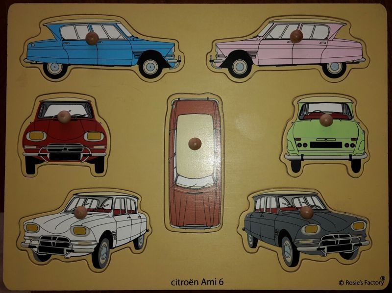Puzzle en bois voitures Citroen Ami 6 vintage Neuf 