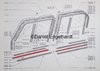 Rubber rail under double slide / door glasses FRONT Ami 6 until 9/1967