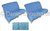 Satz Sitzbezüge / Sitzbezuggarnitur 2CV AZAM (60er Jahre), Bank vorne und hinten, blau