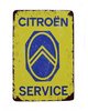 Plaque publicitaire 'CITROEN SERVICE' en jaune et bleu